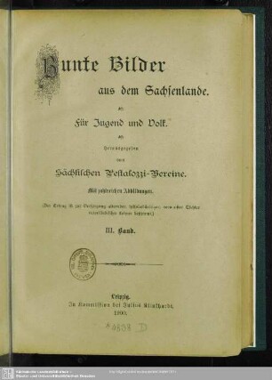 3: Bunte Bilder aus dem Sachsenlande : für Jugend und Volk