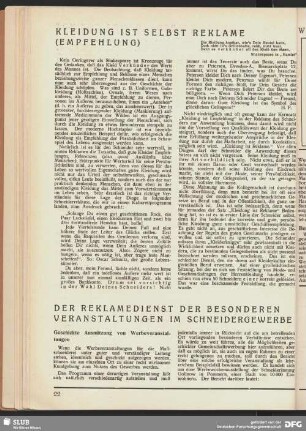 Kleidung ist selbst Reklame. Empfehlung