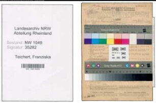 Entnazifizierung Franziska Teichert , geb. 10.06.1894 (Postsekretaerin)