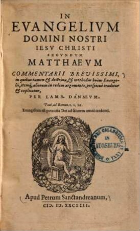 In evangelium domini nostri Jesu Christi secundum Matthaeum ...