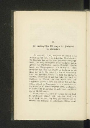 II. Die physiologischen Wirkungen der Handarbeit im allgemeinen.