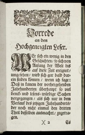 Vorrede an den Hochgeneigten Leser