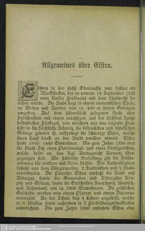 Allgemeines über Elstra