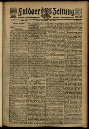 Erste Ausgabe vom Samstag, den 04. Mai 1912.