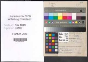 Entnazifizierung Alex Fischer , geb. 14.03.1914 (Verwaltungsangestellter)