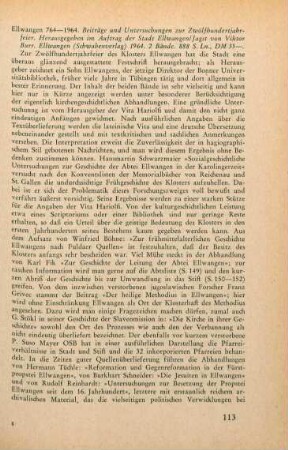 113-114 [Rezension] Ellwangen 764 - 1964
