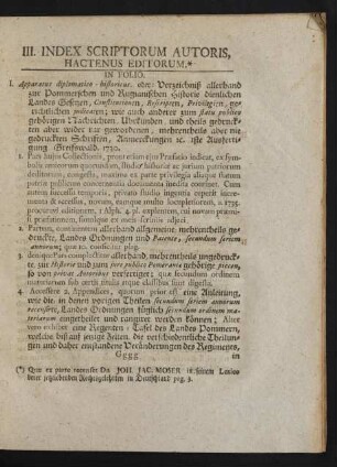 III. Index Scriptorum Autoris, Hactenus Editorum
