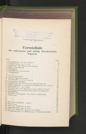 Verzeichnis der schwarzen und farbig überdruckten Figuren.