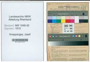 Entnazifizierung Josef Knepperges , geb. 16.12.1895 (Dreher)