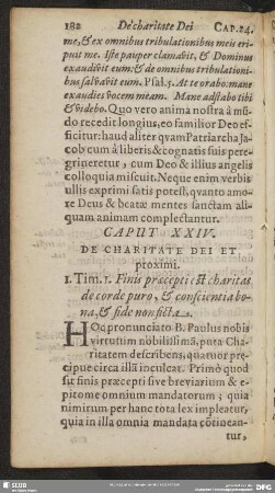 Caput XXIV. De Charitate Dei Et proximi