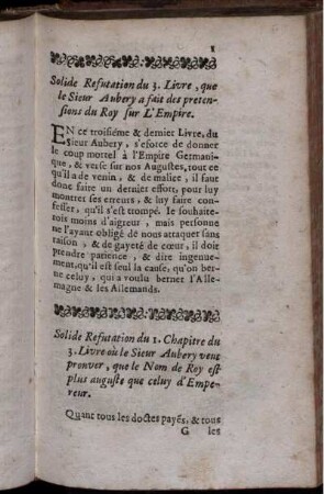 Solide Refutation du 3. Livre qu`Auberi a fait des pretentions du Roy sur l`Empire