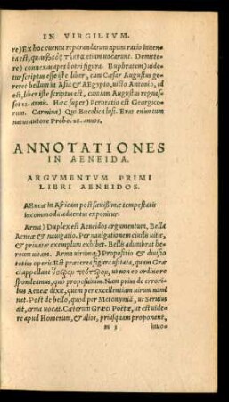 Argumentum Primi Libri Aeneidos.