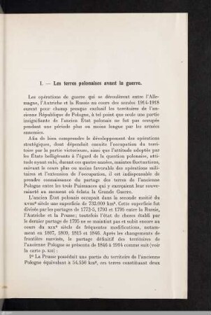 I. Les terres polonaises avant la guerre