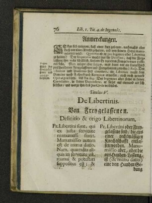 Titulus V. De libertinis.