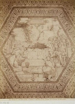 Domenico Beccafumi: Die Opferung Elias, Detail des Fußbodens im Dom von Siena