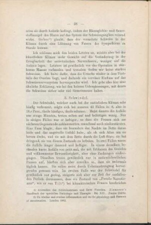 3. Schwindel.