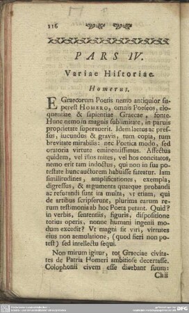 Pars IV. Variae Historiae