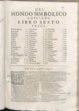 Del Mondo Simbolico Ampliato Libro Sesto. Pesci.