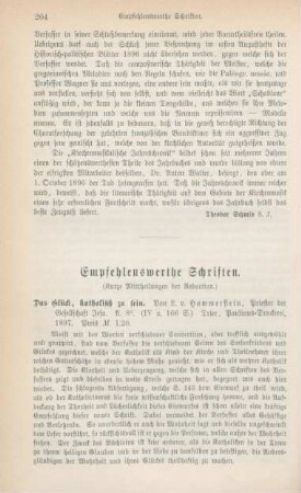 204-213 Empfehlenswerthe Schriften