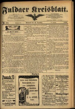 Zweite Ausgabe vom Mittwoch, den 19. Dezember 1906.