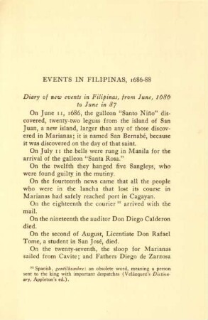 Events in Filipinas, 1686-88