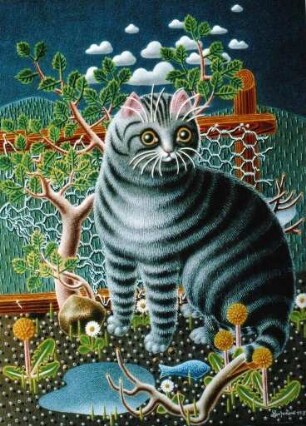 Katze mit Fisch