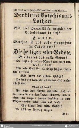 Der kleine Catechismus Lutheri