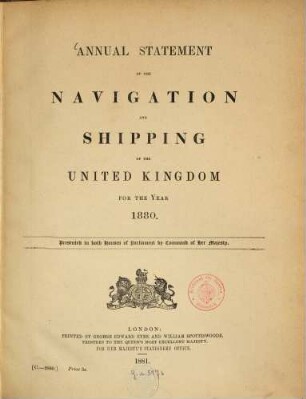Annual statement of the navigation and shipping of the United Kingdom, 1880 (1881)
