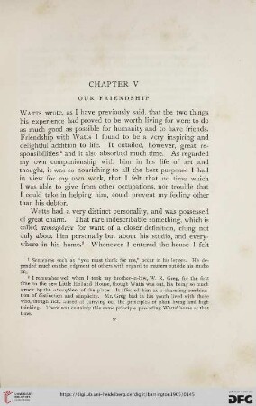 Chapter V: Our Friendship