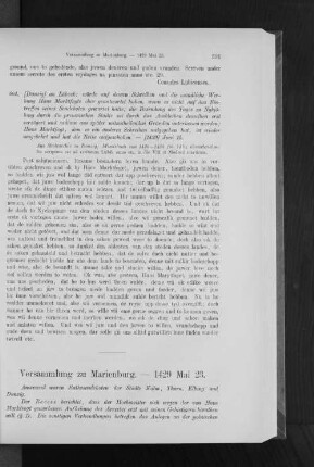 Versammlung zu Marienburg. - 1429 Mai 23.