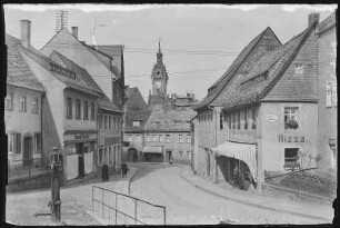 Waldheim. Blick in die Schlossstraße mit Rathausturm