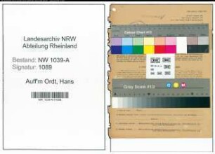 Entnazifizierung Hans Auff'm Ordt , geb. 09.07.1891 (Lehrer)