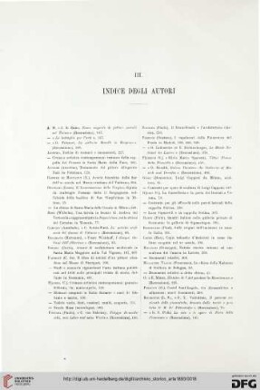 III. Indice degli autori