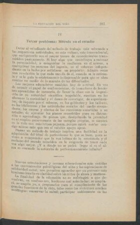 IV - Tercer problema: Método en el estudio