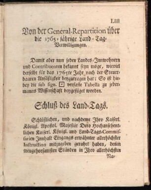 Schluß des Land-Tags.