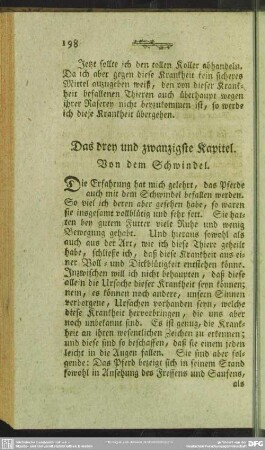 Das drey und zwanzigste Kapitel. Vom dem Schwindel
