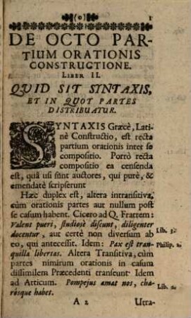 Emmanuelis Alvari E Societate Jesu Grammaticarum Institutionum Libri ..., 2. De Constructione Octo Partium. Orationis