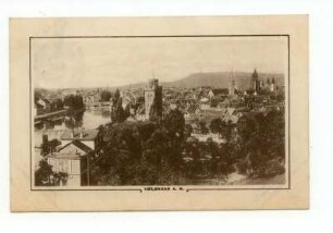 Gesamtansicht, Blick vom Rosenberg auf Neckar, Götzenturm und südwestliche Innenstadt