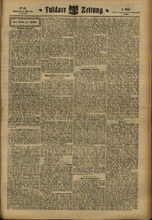 Vierte Ausgabe vom Samstag, den 11. März 1911.