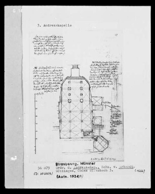 Straßburg, Grundriss der Andreaskapelle im Münster