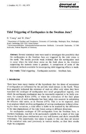 Tidal triggering of earthquakes in the Swabian jura?