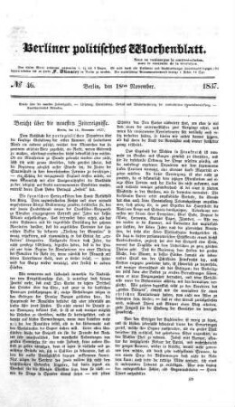 No 46, 18. November 1837