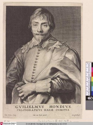 Guilielmus Hondius, Calcographus Hagae Comitis [Porträt des Stechers Willem Hondius]