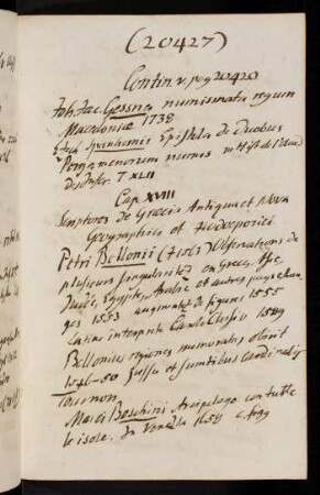 20427-20450, Contin. v. pag. 20420 (Meusel Bibliotheca Historica)