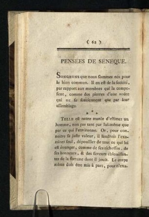Pense'es De Se'neque