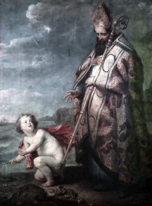 Der heilige Augustinus bewundert das Geheimnis der Dreieinigkeit