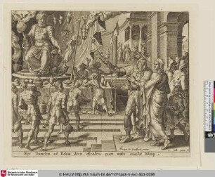 [Cyrus Showing Bel and his Food to Daniel; Kyros zeigt Daniel Bel und seine Speisen]