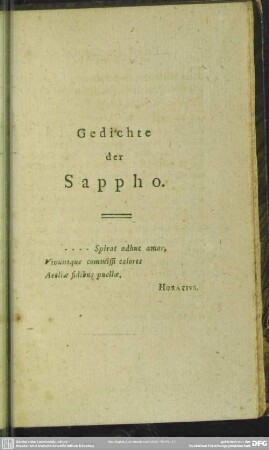 Gedichte der Sappho