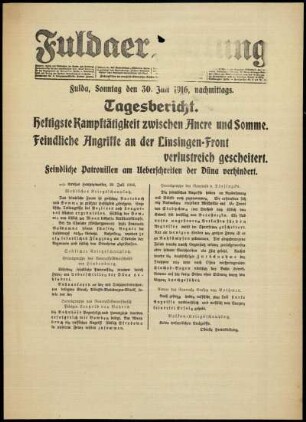 Ausgabe vom Sonntag, den 30. Juli 1916.