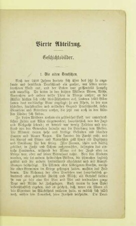 Vierte Abteilung. Geschichtsbilder